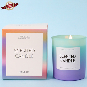 Vela perfumada <span class=keywords><strong>de</strong></span> ambiente romántico 150g fragancia <span class=keywords><strong>de</strong></span> cera <span class=keywords><strong>de</strong></span> soja vela perfumada vela <span class=keywords><strong>de</strong></span> regalo <span class=keywords><strong>de</strong></span> mano con taza <span class=keywords><strong>de</strong></span> vidrio esmerilado - Product Image 3