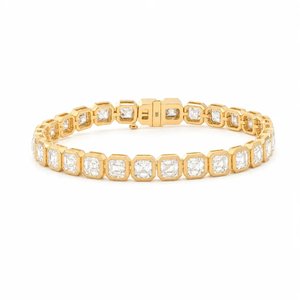 Bracelet chaîne de luxe pour femme avec diamants sertis, en argent sterling 925 plaqué or, bijoux de mode hip-hop personnalisés, cadeau - Product Image 1