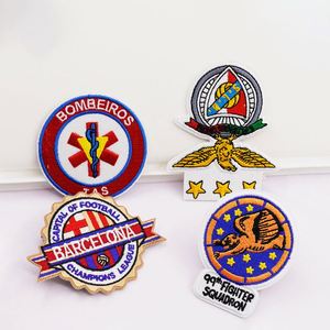 Custom Wholesale Personalized Logo Woven Clothing Denim Hoodie Round Canada Embroidered Patches Embroidery <b>Iron</b> <b>on</b> Patches - Product Image 3