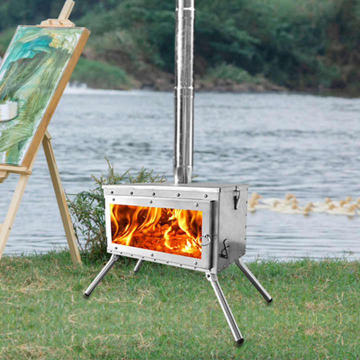 Source Outdoor Adjustable Portable Wood Burning Stoves With Chimney Pipes folding  Camping Stove on m.alibaba.com