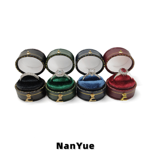 새로운 빈티지 휴대용 미니 타원형 고급 반지 케이스 벨벳 안감 황동 걸쇠 보석 선물 상자 약혼 결혼 예물 보관함 - Product Image 1