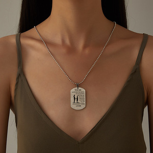 New Arrival Fashion Hot Sale Custom Stainless Steel Engrave Daughter <strong>Son</strong> Necklace <strong>From</strong> <strong>Mother</strong> Father <strong>Gift</strong> - Product Image 2