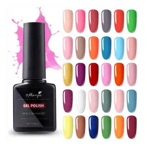 8Ml Cat Kuku Gel Warna-warni UV Gel Kuku Semi Permanen Rendam Pernis Klasik LED & Lampu UV Dasar KERING & Lapisan Atas Lacquer Primer