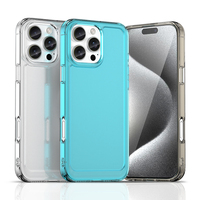 Coque de téléphone portable souple antichoc en TPU couleur unie avec boutons pression pour iPhone 15 Plus et 16 Pro Max – Protection intégrale