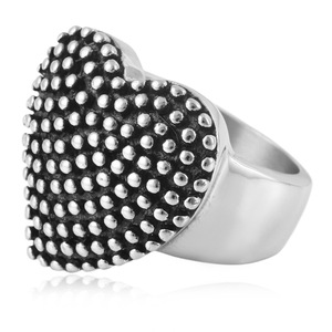 yunnique Heart Shaped <b>Titanium</b> Steel <b>Ring</b> Unisex Punk Hip Hop Jewelry Party Accessory - Product Image 4