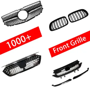 Haosheng Car Front Grille Black Sliver Grill Para BMW Mercedes-Benz Honda Mitsubishi W212 F30 W204