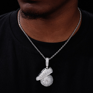 Colgante de Plata de Ley 925 con Moissanita VVS Iced Out, Diseño de Zapatilla de Fútbol, Joyería Deportiva Hip Hop, Amuleto para Regalo de Hombre, Venta al por Mayor - Product Image 4