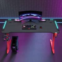 Table d'ordinateur de bureau moderne YZ, noire, en forme de Z, bureau de jeu pour les joueurs