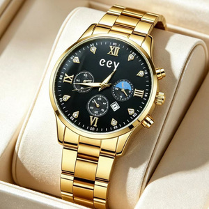 A men's diamond-studded steel <b>bracelet</b> watch, business calendar quartz wristwatch, men's model - Product Image 6