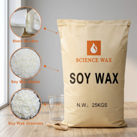 Flocons de cire de soja 100% naturelle pure pour la fabrication de bougies sans fumée, matière première artisanale, vente en gros 25kg
