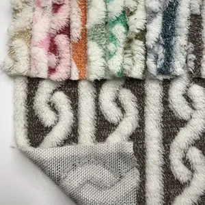 Özel sıcak satış kış tasarımcı gri % 100% polyester giysi malzemeleri jakarlı polar Sherpa tafting minky kumaşlar