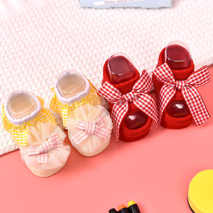 Hot Bán Bé Vớ Mềm Mại Thoáng Khí Ren Xù Dệt Kim Vớ Chống-Trượt Vớ Giản Dị Cho 0-3 Tháng 6-12 Tháng Cho Mùa Thu - Product Image 3