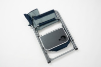 Chaise de directeur de pêche à la carpe de camping en aluminium pliante avec sac de glace et table d'appoint