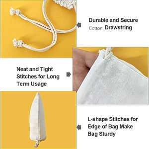 Sacs de rangement réutilisables Linna 6*8 pouces, 20 pièces, petits, légers, respirants, avec cordon de serrage, pour mariage, fête, anniversaire - Product Image 2