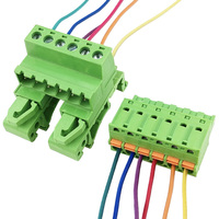 Conector de resorte para riel DIN de 35 mm con paso de 5.08 mm - Bloque de terminales en línea completo macho-hembra sin soldadura