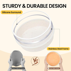 MUYULINS Factory Round LFGB Non-Stick BPA Free Metal Reinforced Frame Toast Brownie <b>Silicone</b> Bread Cake Pan <b>Baking</b> Mold - Product Image 2