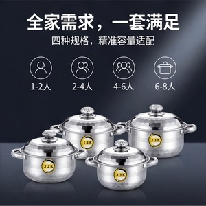 Jjk Stainless Steel <b>Soup</b> <b>Pot</b> Set 4 Pcs Induction Compatible Kitchen Cookware - Product Image 2