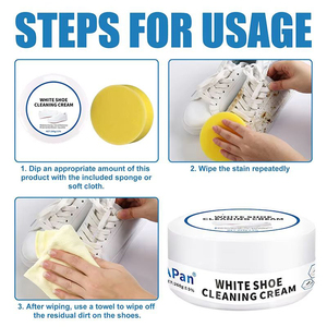 Crema blanca para el cuidado de los zapatos con espuma rica en esponja <span class=keywords><strong>Limpiador</strong></span> de <span class=keywords><strong>zapatillas</strong></span> multifuncional y eliminación de manchas Pasta de limpieza de zapatos - Product Image 6