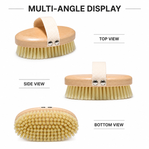 Éponge exfoliante pour le corps en bois dur avec poils en sisal et sangle en <span class=keywords><strong>toile</strong></span> pour <span class=keywords><strong>bain</strong></span> et douche à sec - Product Image 2