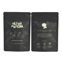 Emballage alimentaire personnalisé, sachet en plastique mat, sachet debout pour poudre de matcha pure, sachet doypack avec fermeture éclair