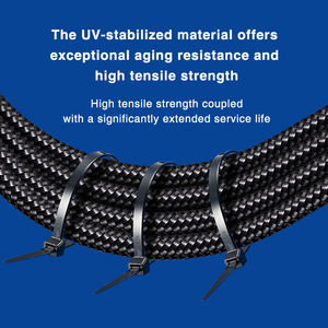 Attaches de câble en nylon 66 de qualité supérieure KSS, résistantes aux intempéries, résistantes aux UV, libérables, 2,4 x 63,7 mm, noires, usage industriel, fixation - Product Image 5
