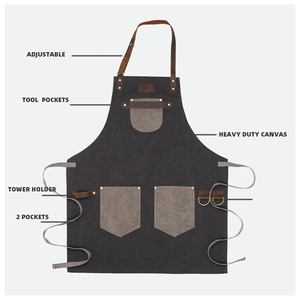 Chất Lượng Cao Rau rám nắng Da Vải Cotton Làm Việc Tạp Dề Cho Nữ Nghệ Sĩ Người Đàn Ông Của Tóc Salon Baristas Bakers - Product Image 3