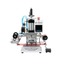Mesin Hot Stamping Pneumatik Desktop KJ-WT-QS102 Semi-Otomatis dengan Pengumpan & Penggulung Foil, Pencetak Hot Foil Emboss Logo