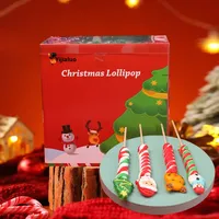 Permen Lolipop Keras Natal 30g Bentuk Kartun Santa Rusa Aneka Rasa Asam Manis Krim Susu Buah Ekspor Kotak Hadiah