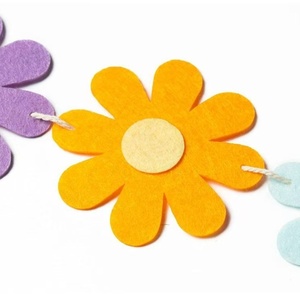 Bannière <span class=keywords><strong>en</strong></span> feutre imprimée petites marguerites style coré<span class=keywords><strong>en</strong></span>, décoration de fête intérieure/extérieure, drapeau <span class=keywords><strong>en</strong></span> tissu non tissé pour anniversaire - Product Image 3