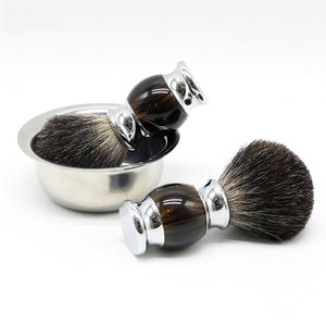 أداة تنظيف متينة للرجال حوض صابون حلاقة أسود + رف حلاقة من الفولاذ المقاوم للصدأ فرشاة لحية هدية للرجال تخفيضات كبيرة على الاستمالة - Product Image 3