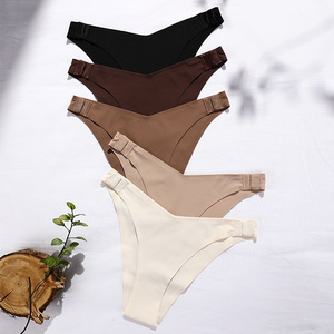 Mutandine di seta di ghiaccio <span class=keywords><strong>senza</strong></span> <span class=keywords><strong>cuciture</strong></span> Sexy da donna plus-size semplice e intimo a vita bassa in cotone ad asciugatura rapida <span class=keywords><strong>senza</strong></span> take off <span class=keywords><strong>slip</strong></span> da donna - Product Image 1