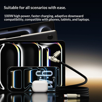 Câble de charge rapide USB C vers C et USB C vers Lightning 2-en-1 100W 6A, câble de transfert de données USB 2.0 tressé 480 Mbps pour iPhone, iPad, ordinateur portable