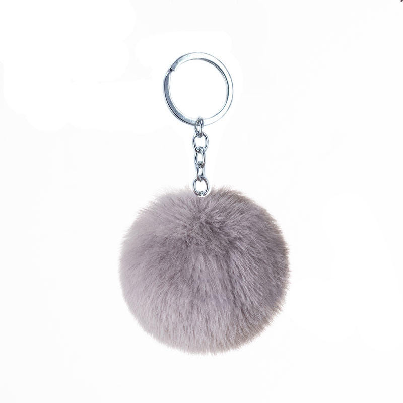 2# Pompon 8 cm avec anneau argenté