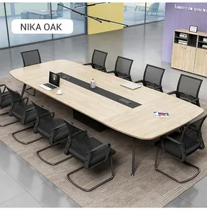 Table de réunion en bois, pieds métalliques de haute qualité, Table d'interieur