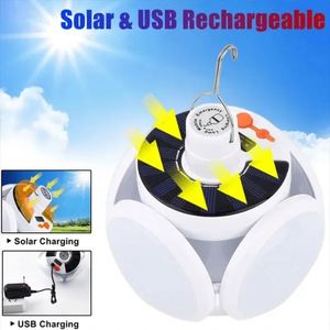 <b>Solar</b> LED Plastic Football Light USB Rechargeable Outdoor Camping Light Bright Flashlight Night Market Stall <b>Lantern</b> - Product Image 6