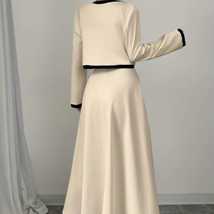 Nouvelle Robe Halter Printemps 2025 et Ensemble Manteau Court Manches Longues pour Femme Taille Française Effet Tombé, Tailles XS-XL - Product Image 5
