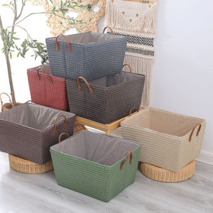 Folding <b>Storage</b> <b>Basket</b> Rattan Woven With Handle 3-4L For Toys Laundry Miscellaneous Organizer Standing Type Spring 2021 - Product Image 4