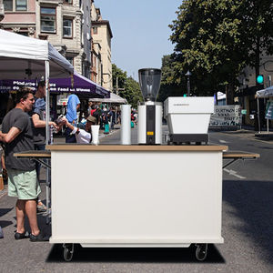 Houten afneembare draagbare 4-wielige fastfood-snack-koffiekar <span class=keywords><strong>bar</strong></span> mobiele winkel kan in de autokoffer worden geplaatst - Product Image 3