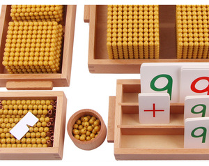Materiale Montessori con Perline Dorate, Giocattoli Educativi per <span class=keywords><strong>Matematica</strong></span>, Ausili Didattici per l'Insegnamento delle Matematiche - Product Image 4