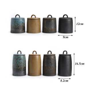 Japanese Ceramic Sealed <strong>Tea</strong> Caddy Coarse Pottery Large Vintage Spice Jar Storage Tank Food Container <strong>Tea</strong> <strong>Canister</strong> <strong>Tea</strong> <strong>Set</strong> - Product Image 2