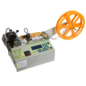 Mesin pemotong Label kain Satin anyam/pemotong Logo micro-computer (panas dan dingin)