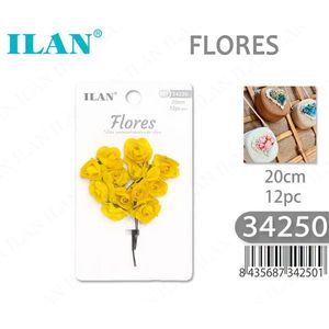ILAN Fiori di Carta Gialli 20cm 12 Pezzi per Artigianato e Decorazioni - Product Image 2