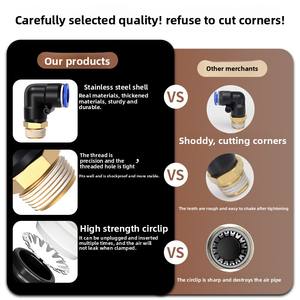 Conectores Neumáticos de <span class=keywords><strong>Pl</strong></span>ástico Serie <span class=keywords><strong>PL</strong></span>, Codo de 90°, Conexión Rápida de un Toque, PL8-02/4-M5/6-01/10-03 - Product Image 4