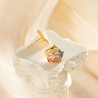 Boucles d'oreilles clous YTJX pour femmes, design tricolore, mini-boucles d'oreilles tendance, bijoux de qualité, vente en gros, accessoires de tous les jours