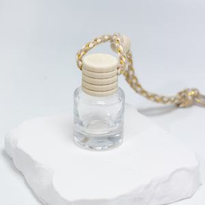 Flacon de parfum en verre avec bouchon en bois 5ml 8ml 10ml, diffuseur d'air frais pour voiture, flacon rond transparent avec bouchon à vis, impression sérigraphique - Product Image 5