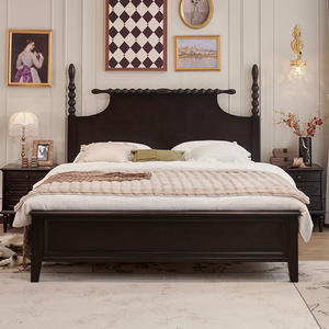 Francese retrò in legno massello <span class=keywords><strong>letto</strong></span> matrimoniale antica camera da <span class=keywords><strong>letto</strong></span> principale mobili con avanzato <span class=keywords><strong>letto</strong></span> a colonna romana per uso domestico - Product Image 2
