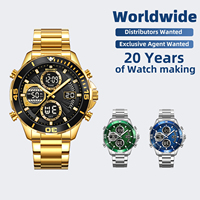 Jam Tangan Digital Pria SKMEI 2621 Merek Mewah Tali Baja Tahan Karat Tahan Air 50M Layar Ganda Kronograf Jam Tangan Olahraga