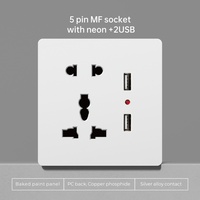 Interruptor de Pared Eléctrico Estándar Británico del Reino Unido y la UE, Enchufe de PC Ignífugo, Panel Cuadrado Blanco Tipo C 220V 13A Negro Mate Blanco Gris