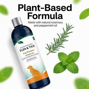 Champú a Base <span class=keywords><strong>de</strong></span> Plantas para Perros Contra Pulgas y Garrapatas, Elimina y Repele los Ácaros, Limpia Suavemente, Alivia la Picazón, Calma, Cuidado Diario para un Pelaje Fresco y Seguro - Product Image 2
