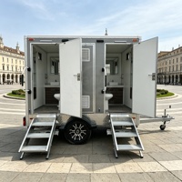 Offerta Speciale: Rimorchio Bagno Mobile a 2 Postazioni, Monoasse, Grigio, con Lavabo e Specchio per Eventi all'Aperto e Cantieri